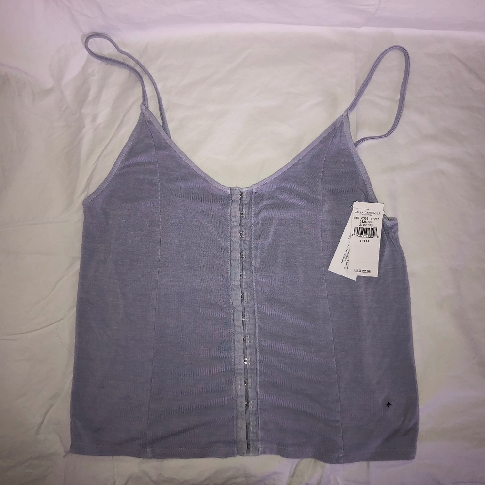 American Eagle Aerie Purple Crop Tank Top Medium
